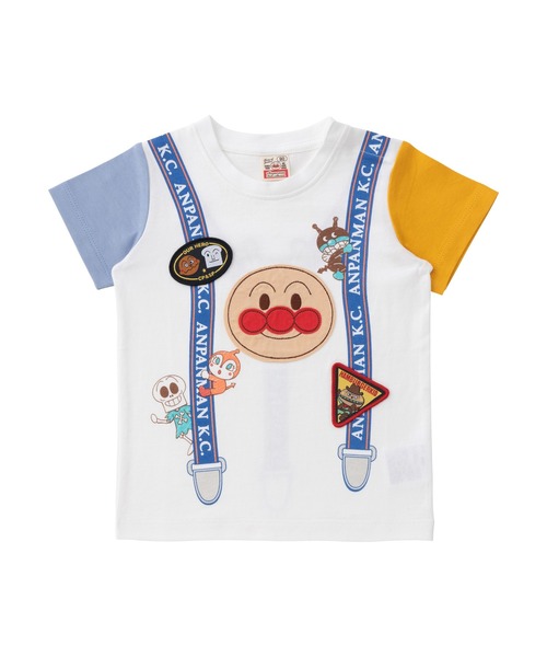ANPANMAN KIDS COLLECTION(アンパンマンキッズコレクション)の「サスペンダー柄アップリケTシャツ(Tシャツ/カットソー・キッズ・グリーン/オフホワイト・80cm/90cm/110cm/100cm/120cm)」の8枚目の写真