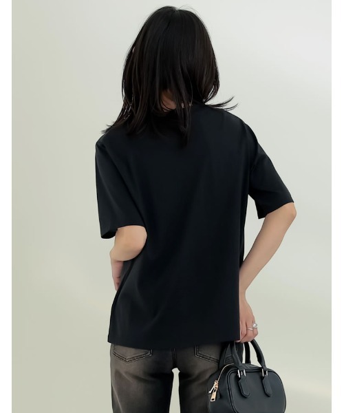 Re:EDIT（リエディ）の「[2025SS COLLECTION][接触冷感][UVカット][紫外線対策]サークルロゴTシャツ（Tシャツ/カットソー・レディース・ブラック/チャコールグレー/ホワイト・MEDIUM/LARGE）」の10枚目の写真