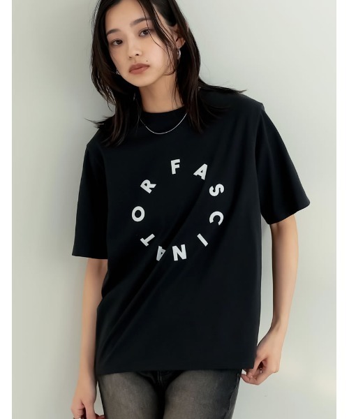 Re:EDIT（リエディ）の「[2025SS COLLECTION][接触冷感][UVカット][紫外線対策]サークルロゴTシャツ（Tシャツ/カットソー・レディース・ブラック/チャコールグレー/ホワイト・MEDIUM/LARGE）」の12枚目の写真