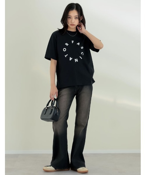 Re:EDIT（リエディ）の「[2025SS COLLECTION][接触冷感][UVカット][紫外線対策]サークルロゴTシャツ（Tシャツ/カットソー・レディース・ブラック/チャコールグレー/ホワイト・MEDIUM/LARGE）」の11枚目の写真