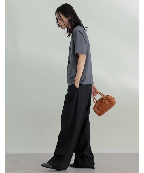 Re:EDIT（リエディ）の「[2025SS COLLECTION][接触冷感][UVカット][紫外線対策]サークルロゴTシャツ（Tシャツ/カットソー・レディース・ブラック/チャコールグレー/ホワイト・MEDIUM/LARGE）」の21枚目の写真