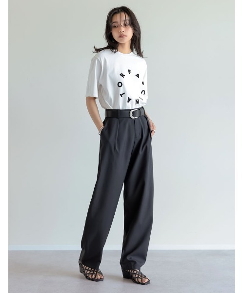 Re:EDIT（リエディ）の「[2025SS COLLECTION][接触冷感][UVカット][紫外線対策]サークルロゴTシャツ（Tシャツ/カットソー・レディース・ブラック/チャコールグレー/ホワイト・MEDIUM/LARGE）」の7枚目の写真