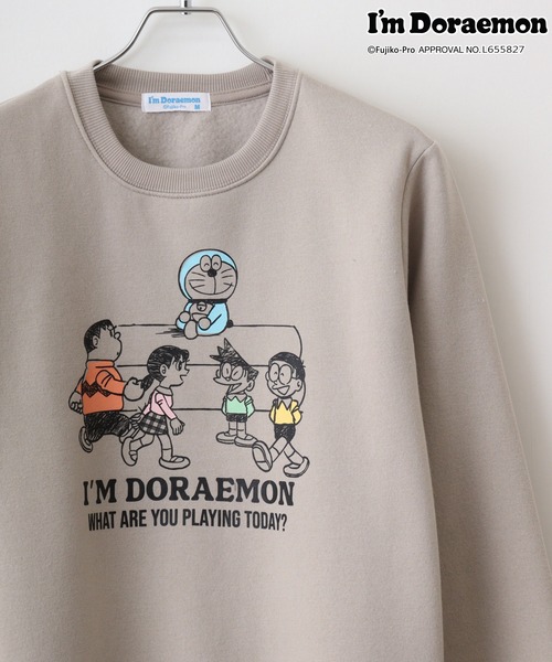 sanrio(サンリオ)の「I’m Doraemonプリントトレーナー(スウェット・メンズ・ブラック/オフホワイト/グレイッシュベージュ/ブルーグレー・L/M/LL)」の4枚目の写真