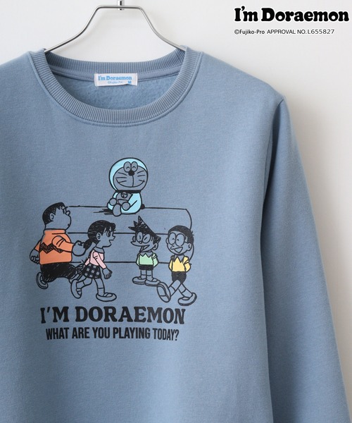 sanrio(サンリオ)の「I’m Doraemonプリントトレーナー(スウェット・メンズ・ブラック/オフホワイト/グレイッシュベージュ/ブルーグレー・L/M/LL)」の3枚目の写真