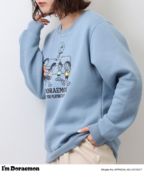 sanrio(サンリオ)の「I’m Doraemonプリントトレーナー(スウェット・メンズ・ブラック/オフホワイト/グレイッシュベージュ/ブルーグレー・L/M/LL)」の18枚目の写真