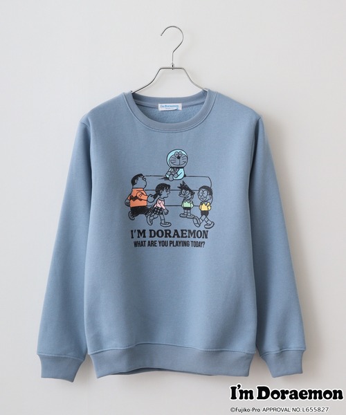 sanrio(サンリオ)の「I’m Doraemonプリントトレーナー(スウェット・メンズ・ブラック/オフホワイト/グレイッシュベージュ/ブルーグレー・L/M/LL)」の9枚目の写真