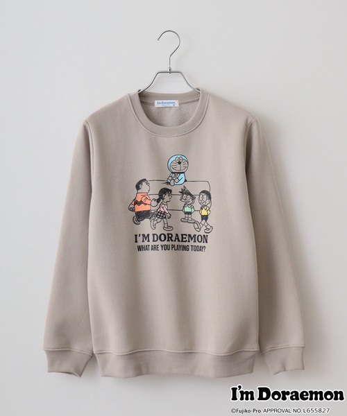 sanrio(サンリオ)の「I’m Doraemonプリントトレーナー(スウェット・メンズ・ブラック/オフホワイト/グレイッシュベージュ/ブルーグレー・L/M/LL)」の8枚目の写真