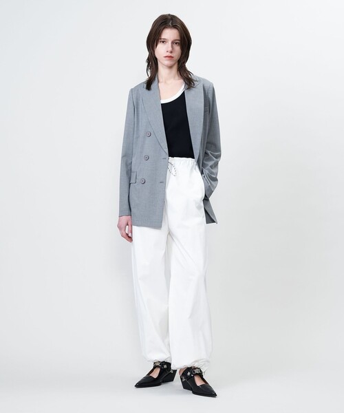 ASTRAET(アストラット)の「<ASTRAET>ピークドラペル 6ボタン ダブルジャケット(テーラードジャケット・レディース・ブラック/ライトグレー・1/0)」の8枚目の写真