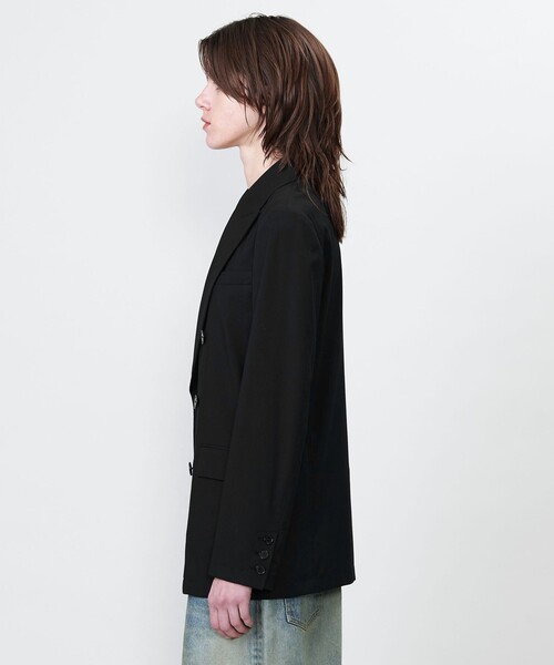 ASTRAET(アストラット)の「<ASTRAET>ピークドラペル 6ボタン ダブルジャケット(テーラードジャケット・レディース・ブラック/ライトグレー・1/0)」の10枚目の写真