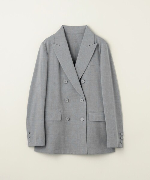 ASTRAET(アストラット)の「<ASTRAET>ピークドラペル 6ボタン ダブルジャケット(テーラードジャケット・レディース・ブラック/ライトグレー・1/0)」の12枚目の写真