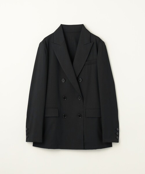 ASTRAET(アストラット)の「<ASTRAET>ピークドラペル 6ボタン ダブルジャケット(テーラードジャケット・レディース・ブラック/ライトグレー・1/0)」の21枚目の写真