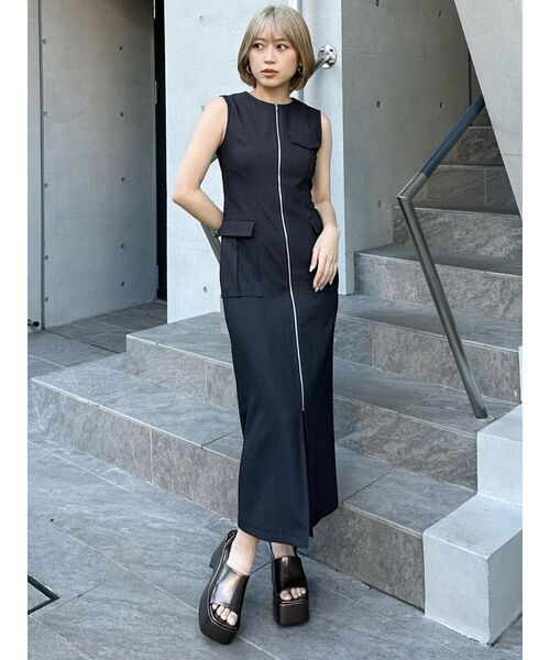 セール】フロントジップナローワンピース（ワンピース）｜MURUA