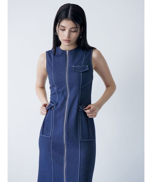 【新品タグ付き】MURUAフロントジップナローワンピース　サイズ2 MURUA ワンピース フロントジップナローワンピース : ZOZOTOWN