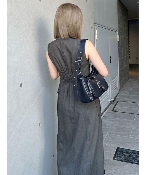 MURUA(ムルーア)の「フロントジップナローワンピース(ワンピース・レディース・ブラック/カーキ/インディゴブルー・1/2)」の5枚目の写真