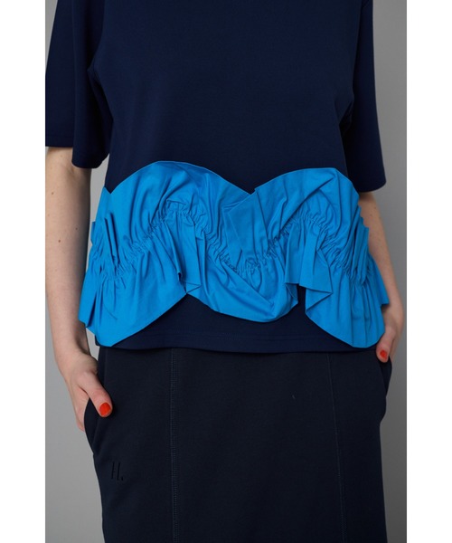 HeRIN.CYE(ヘリンドットサイ)の「Attachment hem tops アタッチメントヘムトップス(Tシャツ/カットソー・レディース・ホワイト/ネイビー/グレー・FREE)」の19枚目の写真