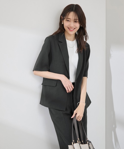 新品未使用☆接触冷感・吸水速乾・防シワエフォートレスリラックスジャケット ROPE' PICNIC｜【接触冷感・吸水速乾・防シワ】エフォートレス