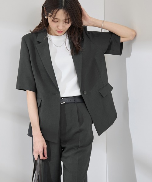 新品未使用　ESICA ハーフスリーブジャケット　グレー 新品未使用 ESICA ハーフスリーブジャケット グレー 新品未使用 ESICA