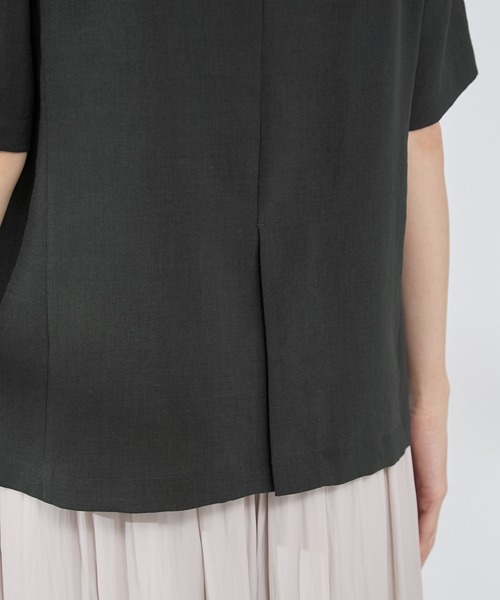 ROPE' PICNIC（ロペピクニック）の「【接触冷感・吸水速乾・防シワ】エフォートレスリラックスハーフスリーブジャケット（テーラードジャケット・レディース・ベージュ/チャコールグレー/ライトグレー・38）」の21枚目の写真