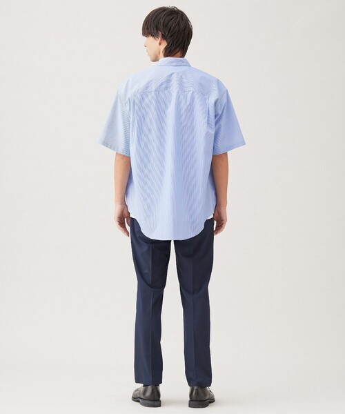 UNFILO(アンフィーロ)の「コットンライク 半袖シャツ(シャツ/ブラウス・メンズ・ブルー系1/ベージュ系3・SMALL/LARGE/MEDIUM/X-LARGE)」の10枚目の写真