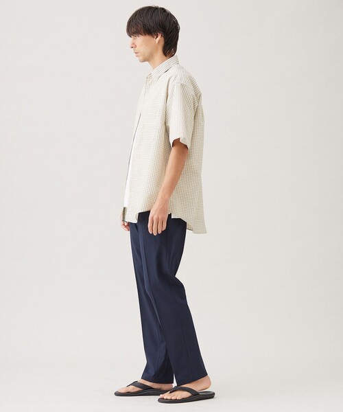 UNFILO(アンフィーロ)の「コットンライク 半袖シャツ(シャツ/ブラウス・メンズ・ブルー系1/ベージュ系3・SMALL/LARGE/MEDIUM/X-LARGE)」の8枚目の写真