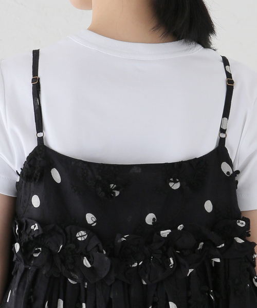 追加》crinkle crinkle crinkle 3D embroidery dot camisole CC