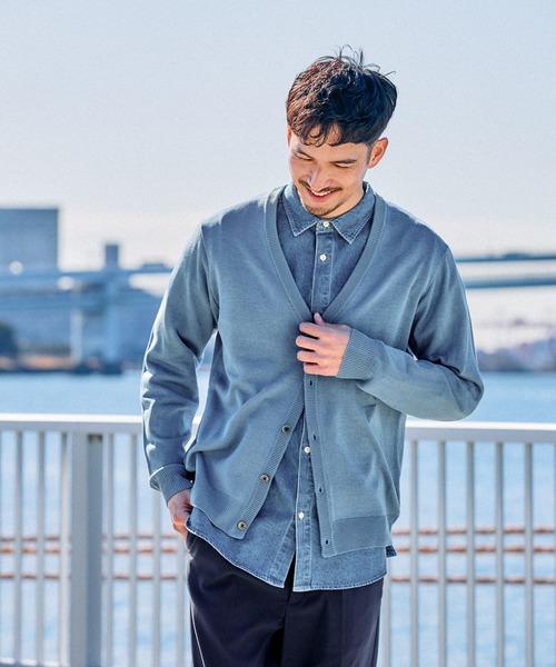 FOUND GOOD(ファウンドグッド)の「リネンライクCD(カーディガン/ボレロ・メンズ・ブラック/グレー系5/ブルー系5・M/L/XL)」の3枚目の写真