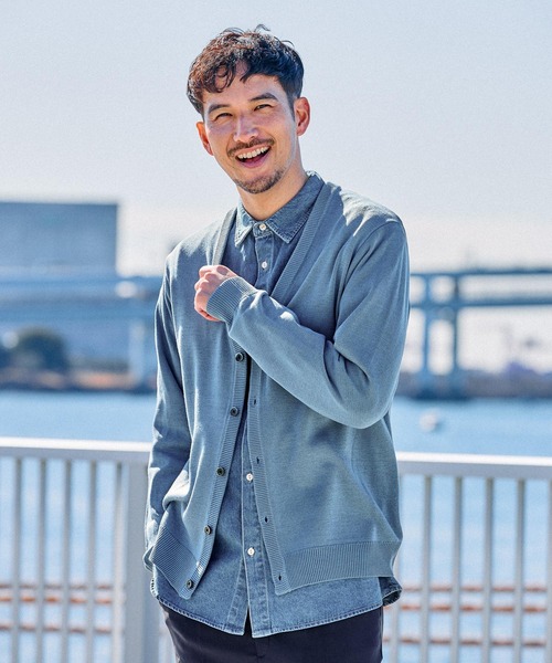 FOUND GOOD(ファウンドグッド)の「リネンライクCD(カーディガン/ボレロ・メンズ・ブラック/グレー系5/ブルー系5・M/L/XL)」の15枚目の写真