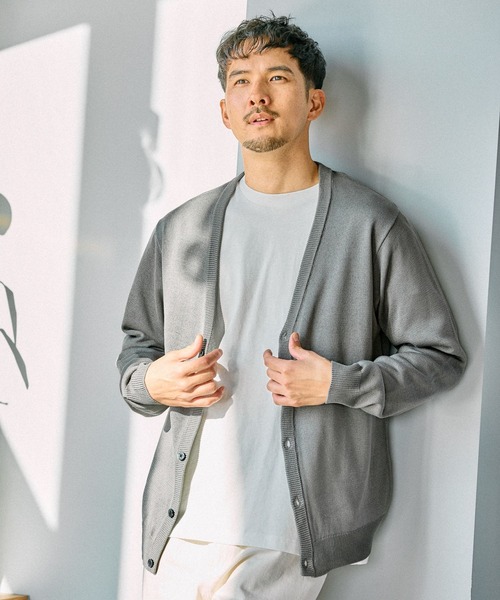 FOUND GOOD(ファウンドグッド)の「リネンライクCD(カーディガン/ボレロ・メンズ・ブラック/グレー系5/ブルー系5・M/L/XL)」の22枚目の写真