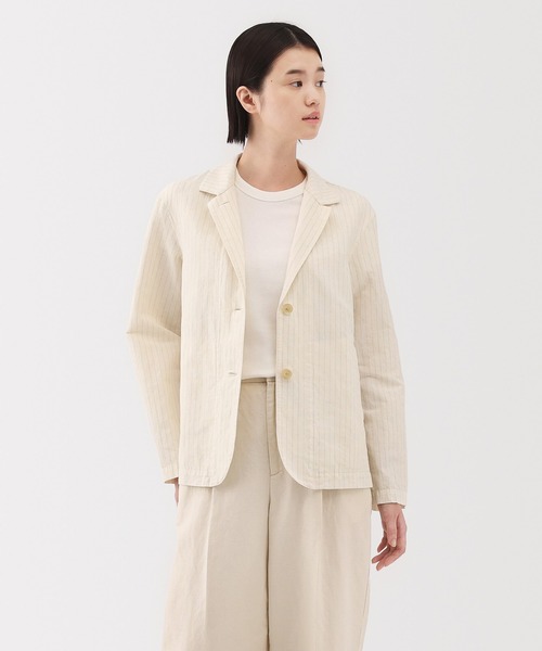 無印良品(ムジルシリョウヒン)の「婦人 ヘンプ コットン シャツジャケット(その他アウター・レディース・ブルー系/ブラック/アイボリー系・XL/L/M/S)」の2枚目の写真
