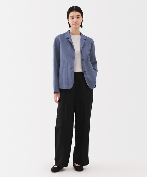 無印良品(ムジルシリョウヒン)の「婦人 ヘンプ コットン シャツジャケット(その他アウター・レディース・ブルー系/ブラック/アイボリー系・XL/L/M/S)」の4枚目の写真