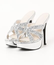 Elvis Luce（エルビスルーチェ）の「ElvisLuce(エルビスルーチェ)13cmピンヒールグリッターラメサンダル（サンダル）」