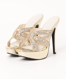 Elvis Luce（エルビスルーチェ）の「ElvisLuce(エルビスルーチェ)13cmピンヒールグリッターラメサンダル（サンダル）」