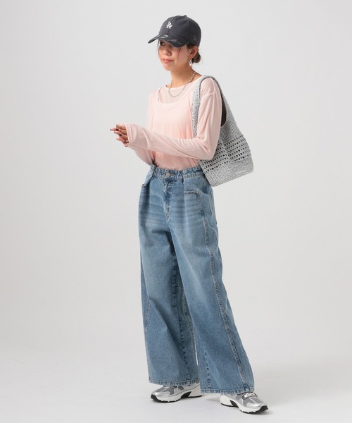 BAYFLOW（ベイフロー）の「[トレンドアイテム]タンク&ロングスリーブTシャツ2Pセット（Tシャツ/カットソー・レディース・ブラック/ピンク/オフホワイト・FREE）」の18枚目の写真