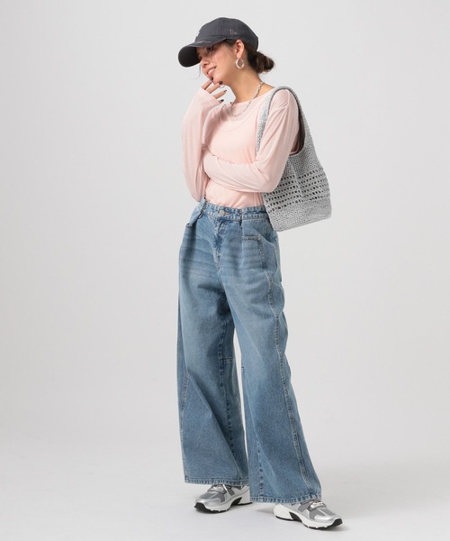 BAYFLOW（ベイフロー）の「[トレンドアイテム]タンク&ロングスリーブTシャツ2Pセット（Tシャツ/カットソー・レディース・ブラック/ピンク/オフホワイト・FREE）」の19枚目の写真