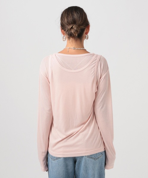 BAYFLOW（ベイフロー）の「[トレンドアイテム]タンク&ロングスリーブTシャツ2Pセット（Tシャツ/カットソー・レディース・ブラック/ピンク/オフホワイト・FREE）」の12枚目の写真