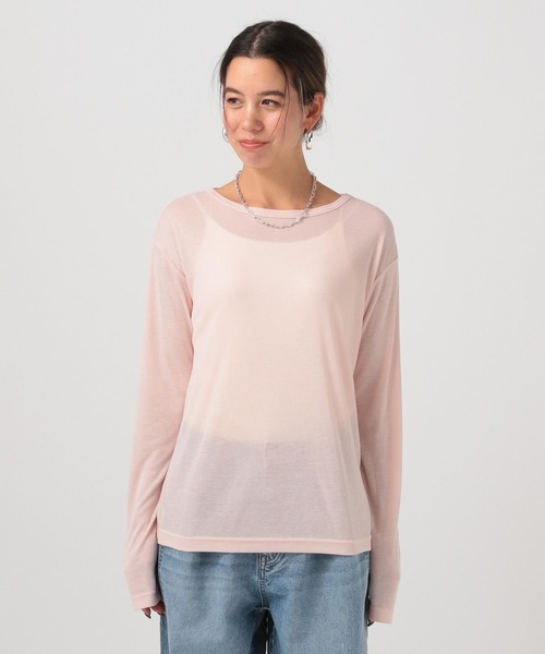 BAYFLOW（ベイフロー）の「[トレンドアイテム]タンク&ロングスリーブTシャツ2Pセット（Tシャツ/カットソー・レディース・ブラック/ピンク/オフホワイト・FREE）」の5枚目の写真