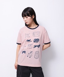 heaven リボン　ハート　リンガー　Tシャツ　黒　ブラック　ピンク　ブルー heaven リボン ハート リンガー Tシャツ 黒 ブラック ピンク ブルー