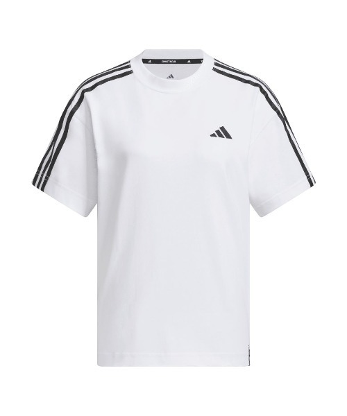 adidas(アディダス)の「アディダス adidas エッセンシャルズ プラス スリーストライプス 半袖Tシャツ(Tシャツ/カットソー・レディース・ブラック/ホワイト・S/M/L/XL)」の3枚目の写真