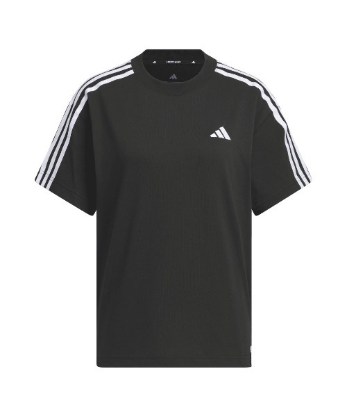 adidas(アディダス)の「アディダス adidas エッセンシャルズ プラス スリーストライプス 半袖Tシャツ(Tシャツ/カットソー・レディース・ブラック/ホワイト・S/M/L/XL)」の4枚目の写真