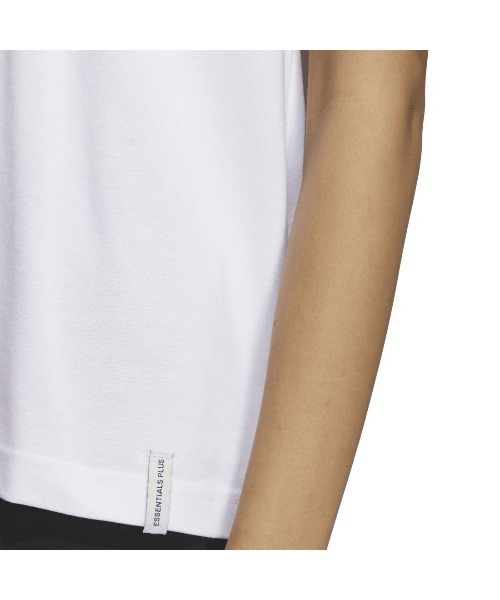 adidas(アディダス)の「アディダス adidas エッセンシャルズ プラス スリーストライプス 半袖Tシャツ(Tシャツ/カットソー・レディース・ブラック/ホワイト・S/M/L/XL)」の7枚目の写真