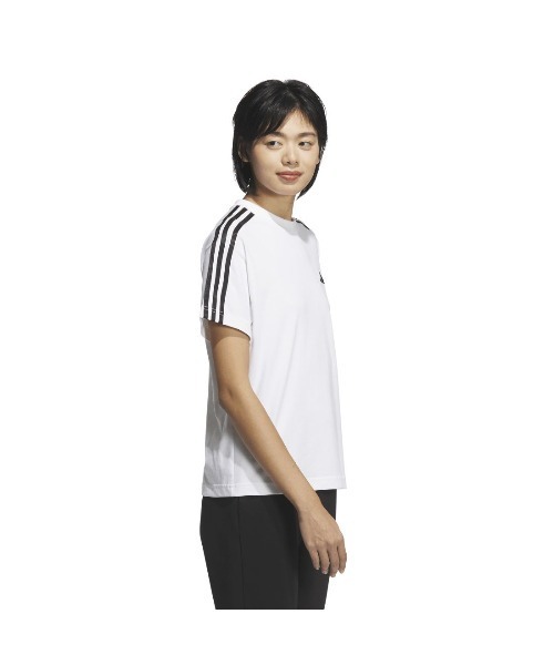 adidas(アディダス)の「アディダス adidas エッセンシャルズ プラス スリーストライプス 半袖Tシャツ(Tシャツ/カットソー・レディース・ブラック/ホワイト・S/M/L/XL)」の8枚目の写真