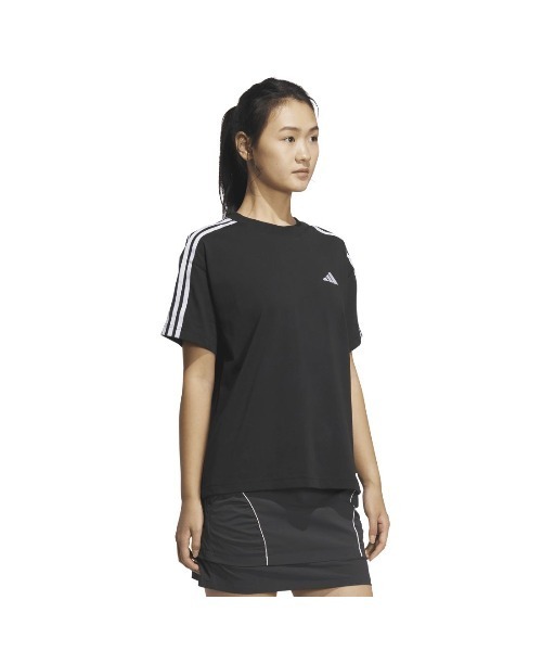 adidas(アディダス)の「アディダス adidas エッセンシャルズ プラス スリーストライプス 半袖Tシャツ(Tシャツ/カットソー・レディース・ブラック/ホワイト・S/M/L/XL)」の12枚目の写真