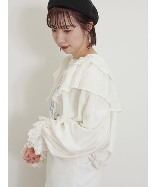 Samansa Mos2（サマンサ モスモス）の「羽織レースフリルブラウス（シャツ/ブラウス・レディース・オフホワイト/チャコールグレー/キナリ・F）」の16枚目の写真