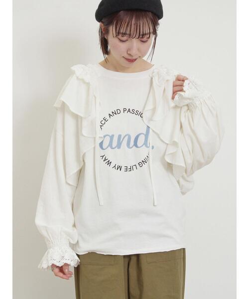 Samansa Mos2（サマンサ モスモス）の「羽織レースフリルブラウス（シャツ/ブラウス・レディース・オフホワイト/チャコールグレー/キナリ・F）」の17枚目の写真