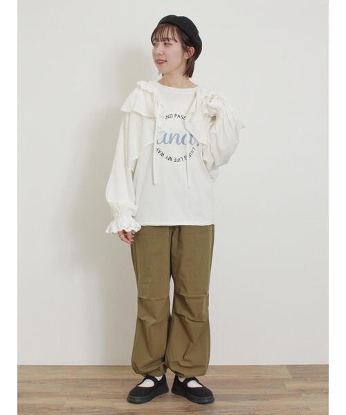 Samansa Mos2（サマンサ モスモス）の「羽織レースフリルブラウス（シャツ/ブラウス・レディース・オフホワイト/チャコールグレー/キナリ・F）」の22枚目の写真