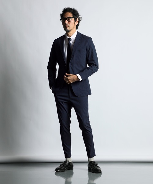 The DUFFER of ST.GEORGE(ザダファーオブセントジョージ)の「LINEN BREND SET UP STRETCH JACKT:リネン混 セットアップ ストレッチジャケット(テーラードジャケット・メンズ・ネイビー/ベージュ・MEDIUM/LARGE/X-LARGE)」の6枚目の写真