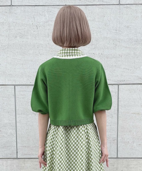 an another angelus（アンアナザーアンジェラス）の「配色ラインバルーンスリーブニットカーディガン/ fint　フィント（カーディガン/ボレロ・レディース・ホワイト×ブルー/ホワイト×グリーン・FREE）」の17枚目の写真