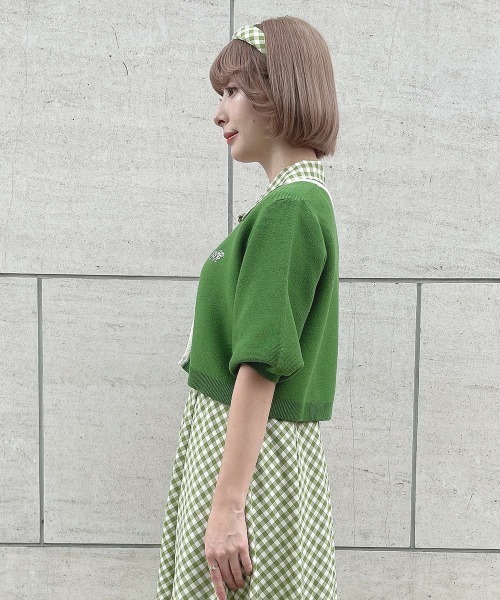 an another angelus（アンアナザーアンジェラス）の「配色ラインバルーンスリーブニットカーディガン/ fint　フィント（カーディガン/ボレロ・レディース・ホワイト×ブルー/ホワイト×グリーン・FREE）」の16枚目の写真