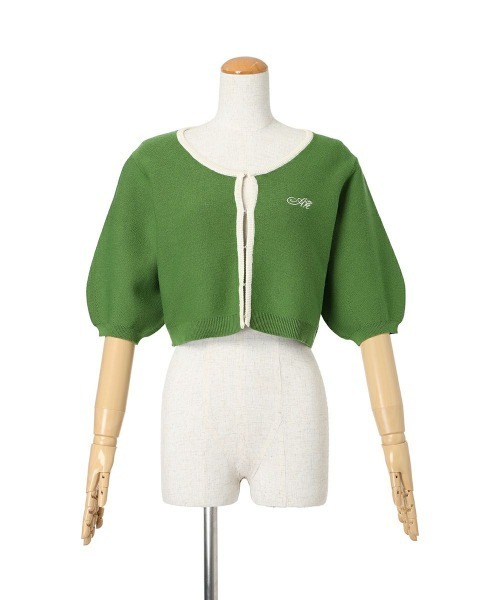 an another angelus（アンアナザーアンジェラス）の「配色ラインバルーンスリーブニットカーディガン/ fint　フィント（カーディガン/ボレロ・レディース・ホワイト×ブルー/ホワイト×グリーン・FREE）」の14枚目の写真