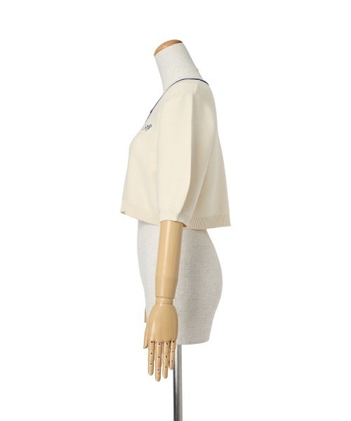 an another angelus（アンアナザーアンジェラス）の「配色ラインバルーンスリーブニットカーディガン/ fint　フィント（カーディガン/ボレロ・レディース・ホワイト×ブルー/ホワイト×グリーン・FREE）」の12枚目の写真